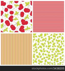 Scrapbook elements. Collection of summer seamless patterns