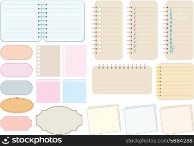 Scrapbook elements. Paper and notebooks