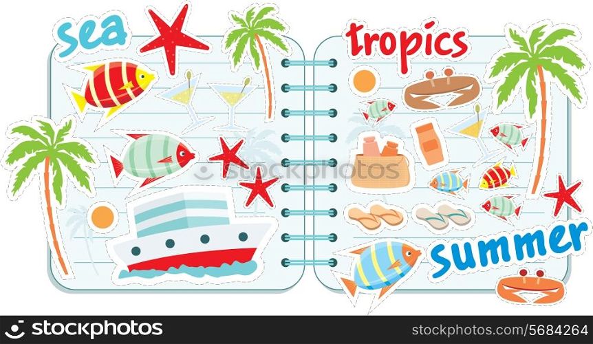 Scrapbook elements with tropics