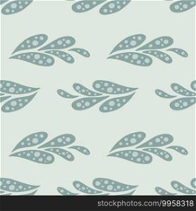 Scrapbook seamless doodle pattern with hand drawn oriantal cucumber paisley print. Blue palette. Great for fabric design, textile print, wrapping, cover. Vector illustration.. Scrapbook seamless doodle pattern with hand drawn oriantal cucumber paisley print. Blue palette.