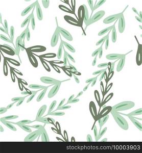 Scrapbook seamless pattern with decorative random blue branches silhouettes. Isolated artwork. Simple design. Perfect for fabric design, textile print, wrapping, cover. Vector illustration.. Scrapbook seamless pattern with decorative random blue branches silhouettes. Isolated artwork. Simple design.