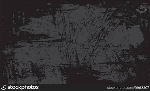 Scratched grunge background. Dark old distressed texture. Empty  grungy backdrop with copy space. Vector template illustration.