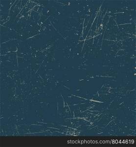 Scratched texture in vector. Blue grunge background.