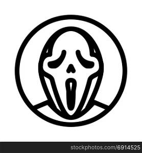 scream ghost mask, icon on isolated background