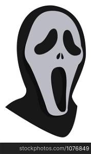 Scream mask, illustration, vector on white background.