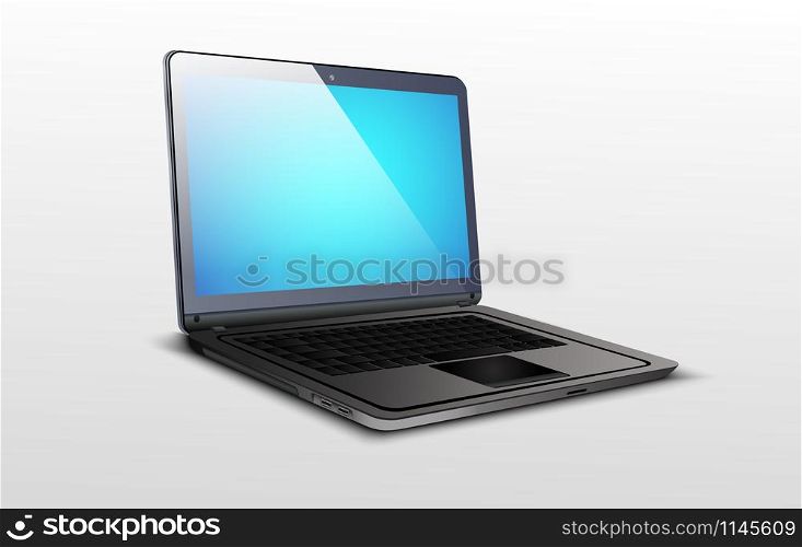 screen a laptop with blue graphics