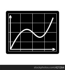 Screen arrow graph board black simple icon. Screen arrow graph board icon