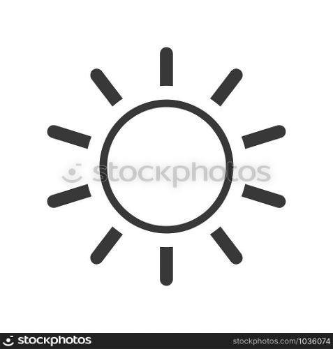 Screen brightness sun icon in vector