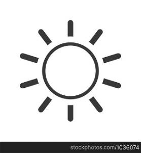 Screen brightness sun icon in vector