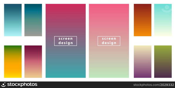 Screen gradient set with modern abstract backgrounds. Creative concept vector multicolored set, poster, banner, web and mobile applications, social media