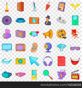 Screen icons set. Cartoon style of 36 screen vector icons for web for any design. Screen icons set, cartoon style