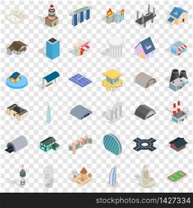 Screen icons set. Isometric style of 36 screen vector icons for web for any design. Screen icons set, isometric style