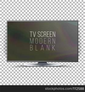 Screen Lcd Plasma Vector. Realistic Flat Smart TV. Curved Television Modern Blank On Checkered Background. Screen Lcd Plasma Vector. Realistic Flat Smart TV. Curved Television Modern Blank