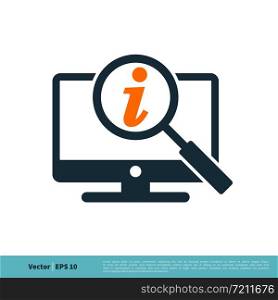 Screen, Monitor and Magnifying Glass Icon Vector Logo Template Illustration Design. Vector EPS 10.
