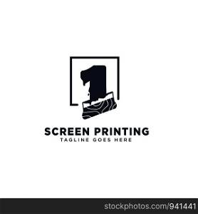 screen printing logo design concept vector illustration - vector. screen printing logo design concept vector illustration