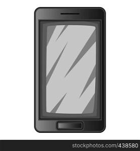 Screen protecting film for smartphone icon in monochrome style isolated on white background vector illustration. Protecting film for phone icon monochrome