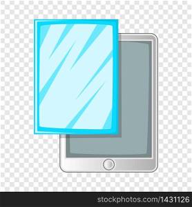 Screen protector film for tablet icon. Cartoon illustration of screen protector film for tablet vector icon for web design. Screen film for tablet icon, cartoon style
