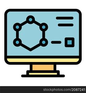 Screen redesign icon. Outline screen redesign vector icon color flat isolated. Screen redesign icon color outline vector