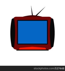 Screen television electronic equipment communication. TV flat icon with antenna