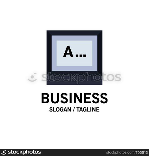 Screen, Typing, Text, Monitor Business Logo Template. Flat Color