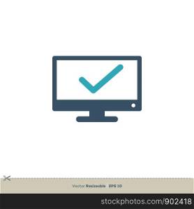 Screen Vector Logo. Monitor Display Icon Template Illustration Design. Vector EPS 10.