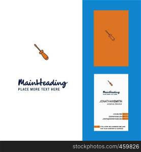 Screw driver Creative Logo and business card. vertical Design Vector