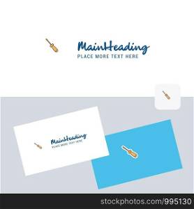 Screw driver vector logotype with business card template. Elegant corporate identity. - Vector