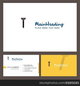 Screw Logo design with Tagline & Front and Back Busienss Card Template. Vector Creative Design