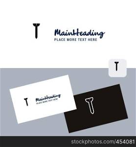 Screw vector logotype with business card template. Elegant corporate identity. - Vector