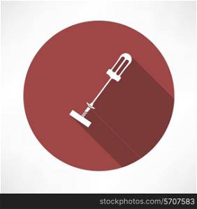 screwdriver and screw icon Flat modern style vector illustration