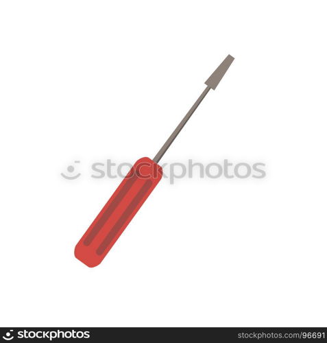 Screwdriver flat icon tightening the screw. Repair tool. Mechanic or engineer instruments. Support service vector isolated illustration on white