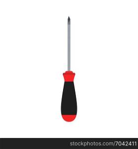 Screwdriver head screw vector tool driver illustration flat hand icon. Constraction cross symbol isolated repair