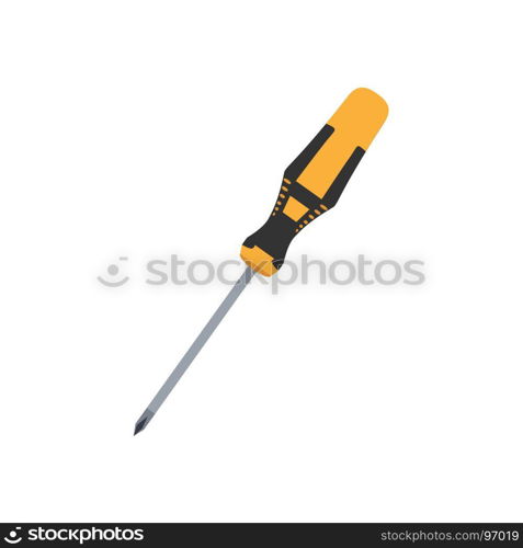 Screwdriver icon vector isolated illustration repair screw tool flat work symbol industry equipment