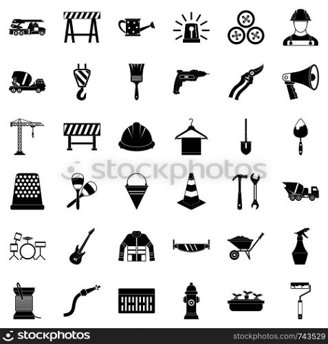Screwdriver icons set. Simple style of 36 screwdriver vector icons for web isolated on white background. Screwdriver icons set, simple style