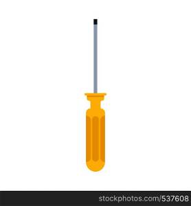 Screwdriver industry technology object hardware sign vector icon. Yellow handle professional carpentry pictogram