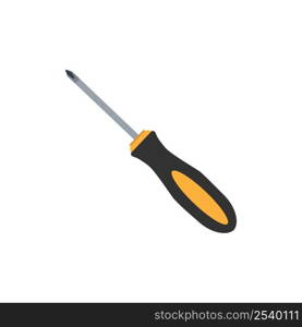 Screwdriver isolated on white background. Repair screw tool. Vector stock