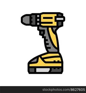 screwdriver machine color icon vector. screwdriver machine sign. isolated symbol illustration. screwdriver machine color icon vector illustration