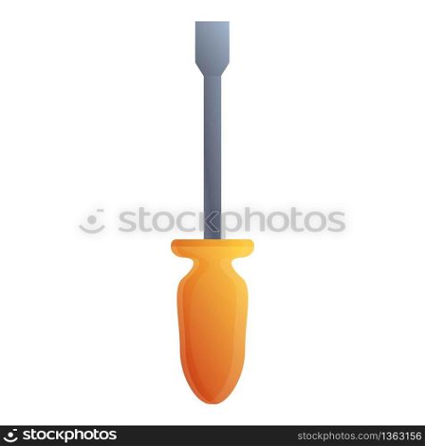 Screwdriver tool icon. Cartoon of screwdriver tool vector icon for web design isolated on white background. Screwdriver tool icon, cartoon style