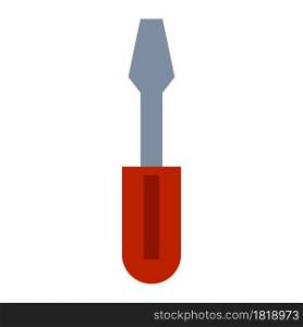 Screwdriver vector icon illustration repair equipment symbol tool. Screwdriver work instrument sign icon service industry. Repair fix object support element hardware. Manual carpenter work tool simple