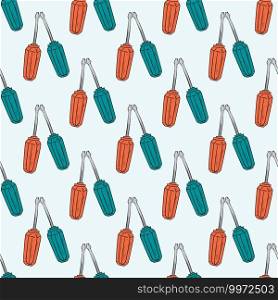 Screwdrivers pattern, illustration, vector on white background