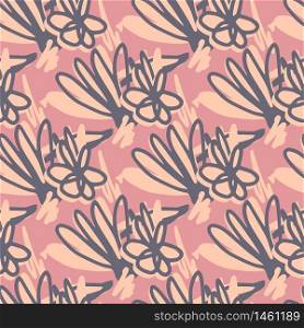 Scribble flower seamless pattern. Hand drawn floral endless wallpaper. Decorative backdrop for fabric design, textile print, wrapping paper, cover. Vector illustration. Scribble flower seamless pattern. Hand drawn floral endless wallpaper.
