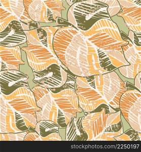 Scribble monstera leaves tropical seamless pattern. Embroidery palm leaf endless wallpaper. Exotic hawaiian jungle backdrop. Rainforest background. Design for fabric , textile print, wrapping, cover. Scribble monstera leaves tropical seamless pattern. Embroidery palm leaf endless wallpaper.