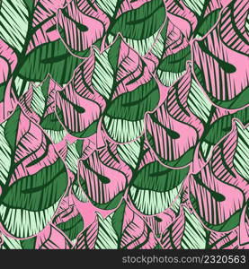 Scribble monstera leaves tropical seamless pattern. Embroidery palm leaf endless wallpaper. Exotic hawaiian jungle backdrop. Rainforest background. Design for fabric , textile print, wrapping, cover. Scribble monstera leaves tropical seamless pattern. Embroidery palm leaf endless wallpaper.