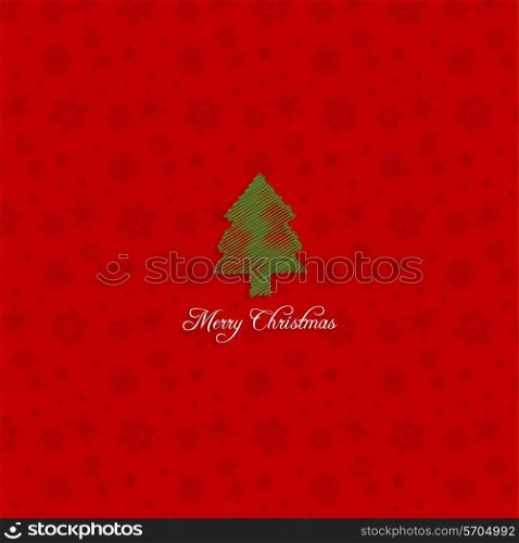 Scribble style Christmas tree on a snowflake background