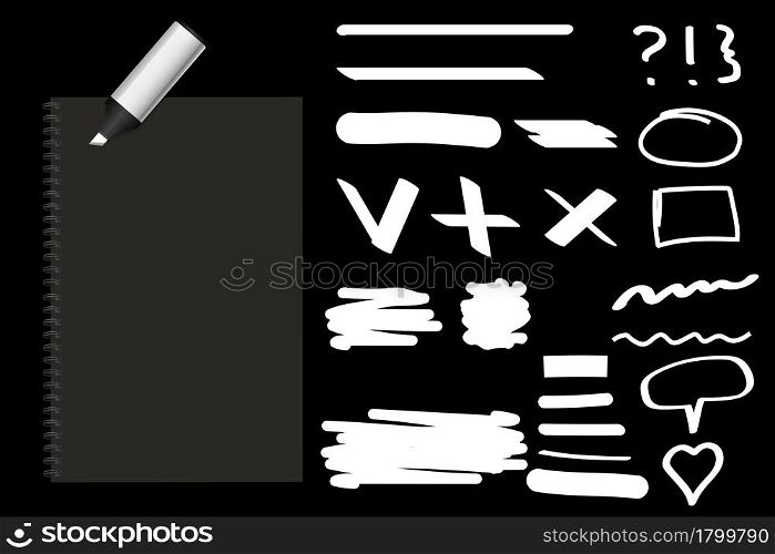 Scribbles on chalkboard marker. Vector hand drawn illustration. Abstract pencil drawing. Stock image. EPS 10.. Scribbles on chalkboard marker. Vector hand drawn illustration. Abstract pencil drawing. Stock image.