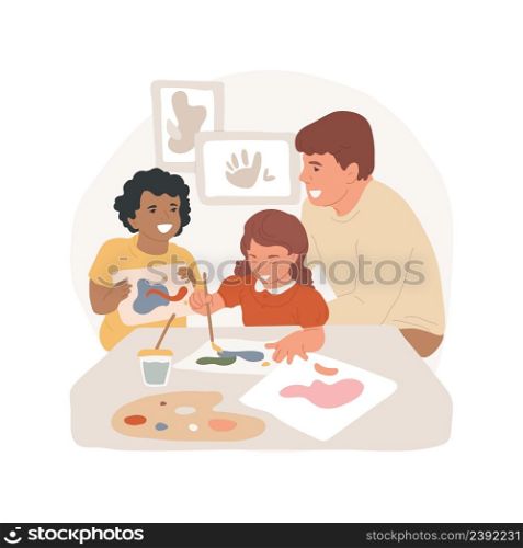 Scribbles on paper isolated cartoon vector illustration Toddler making doodle drawing, child scribbling on paper, creative activity in kindergarten, thinking and mental skills vector cartoon.. Scribbles on paper isolated cartoon vector illustration