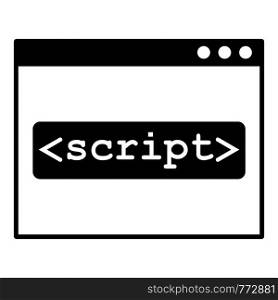 Script window icon. Simple illustration of script window vector icon for web design isolated on white background. Script window icon, simple style