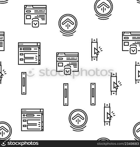 Scroll Computer Mouse Cursor Vector Seamless Pattern Thin Line Illustration. Scroll Computer Mouse Cursor Vector Seamless Pattern