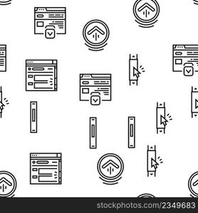 Scroll Computer Mouse Cursor Vector Seamless Pattern Thin Line Illustration. Scroll Computer Mouse Cursor Vector Seamless Pattern