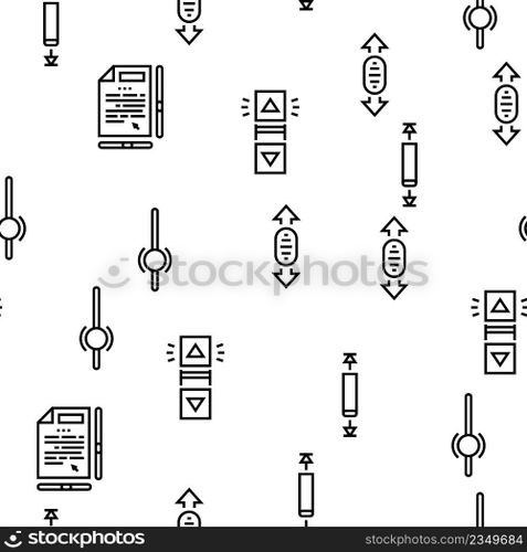 Scroll Computer Mouse Cursor Vector Seamless Pattern Thin Line Illustration. Scroll Computer Mouse Cursor Vector Seamless Pattern